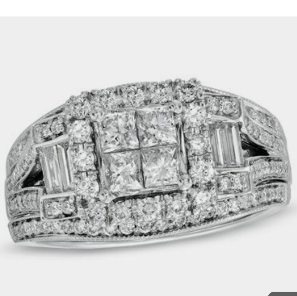 💎1.5 Carat Princess Cut Quad Diamond Bridal💎 - Picture 7 of 8